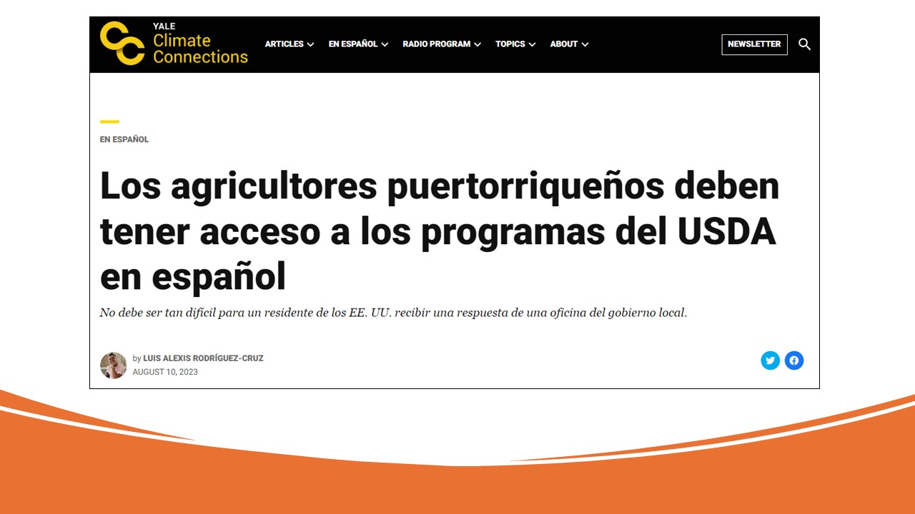 Los agricultores puertorriqueños deben tener acceso a los programas del USDA en español