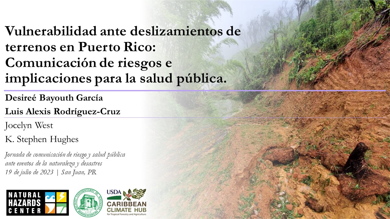 Presentamos nuestro trabajo sobre deslizamientos en San Juan