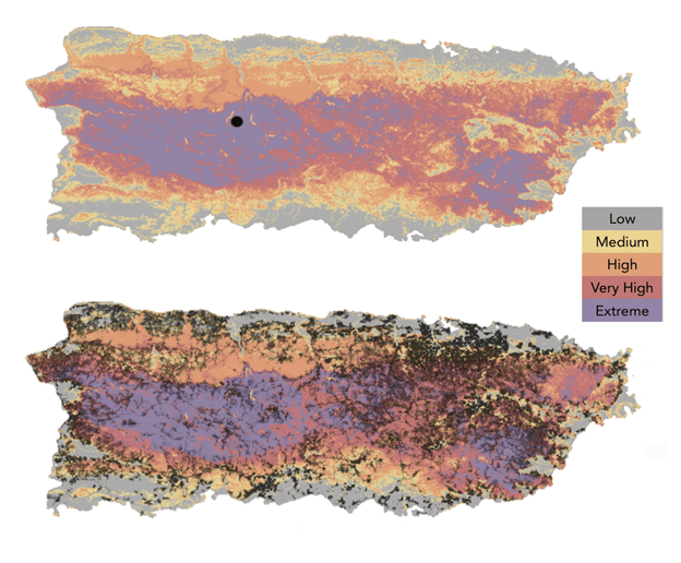 Una imagen de la isla principal de Puerto Rico.
