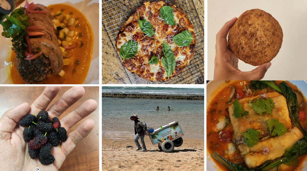 Plato de carne asada con salsa y vegetales frescos